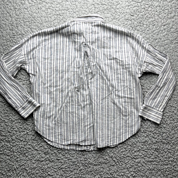 Vince Button Up Shirt Womens Small Oversized Boxy Striped Long Sleeve - Picture 8 of 9